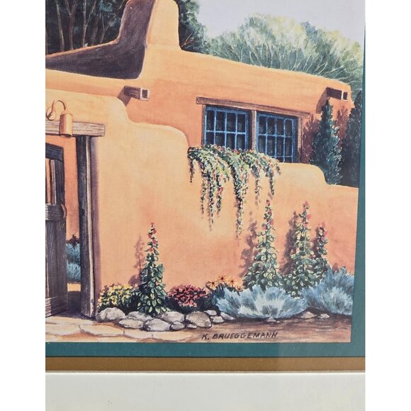 1992 HOMCO Adobe House Print Southwest Decor Vintage Wall Art - Picture 3 of 8